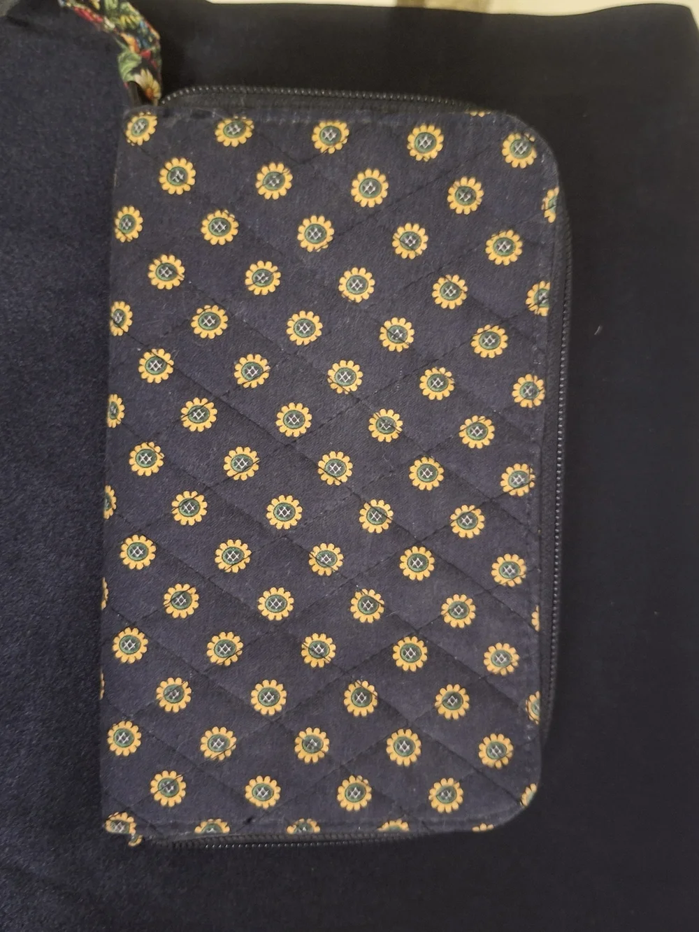 Vera Bradley Black With Gold Billfold. 7.5